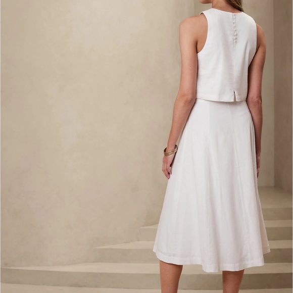 Banana Republic | LINEN-BLEND MIDI SKIRT | | black | Petite | matching skirt set - Picture 4 of 16